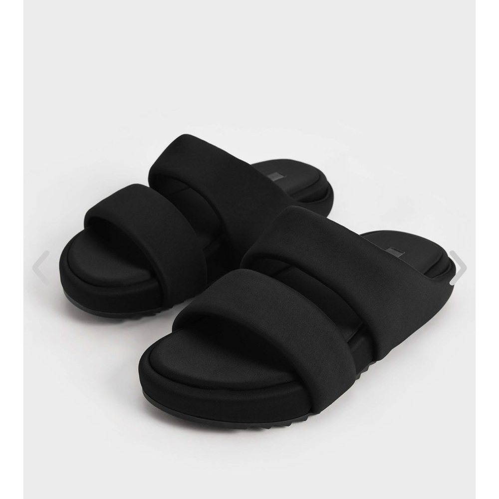 Charles & Keith 
Recycled Polyester Padded Slide Sandals